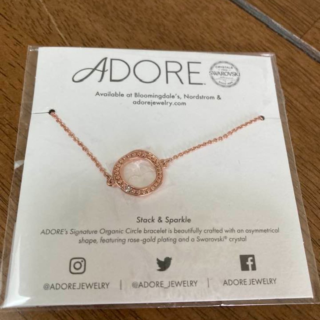 Adore Rose Gold Necklace Swarovski Crystal 12$